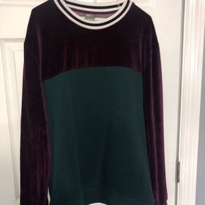 Velour men’s crew neck sweater
